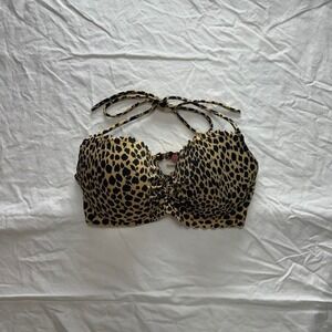 Y2k Victoria's Secret The Getaway Halter Leopard Print Bikini Top Sz 32D